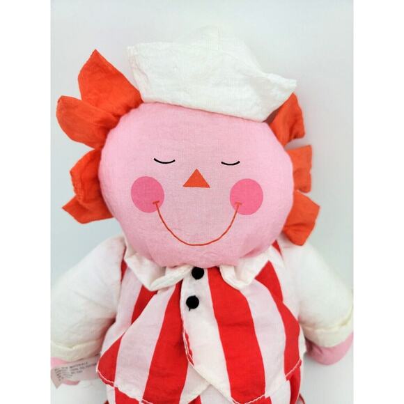 Vintage Dept 56 Clown Doll Two sided Sleeping Awake 16 inch Tall Nylon - Picture 5 of 10